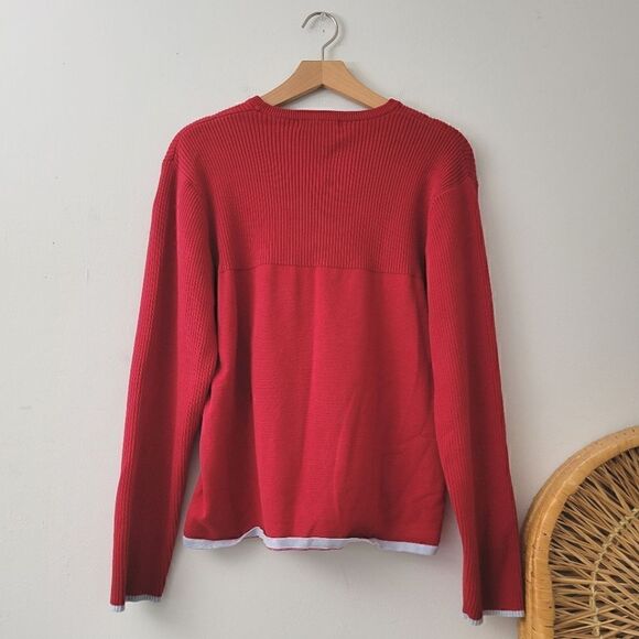 Kenneth Cole New York Red Gray Pullover Sweater M - Picture 7 of 7